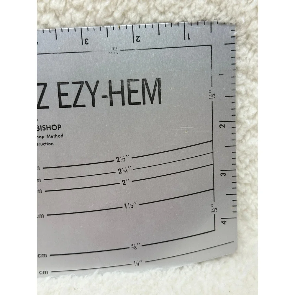 Scovill-Dritz Ezy-Hem Silver Vintage Aluminum Hem Gauge Sewing Ruler Tool